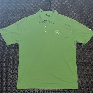 Nike Golf Dri-Fit Polo Shirt Green Mercedes Logo Mens XL